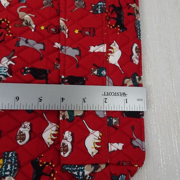 Vera Bradley Tote Holiday Cats Factory Style Essential Red Signature Cotton New - Picture 12 of 12